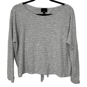 Lumiere Grey Long sleeve open back tie knit top size large